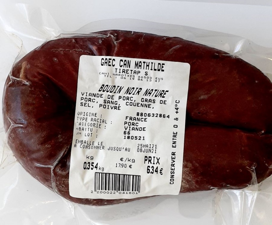 BOUDIN NOIR DE PORC