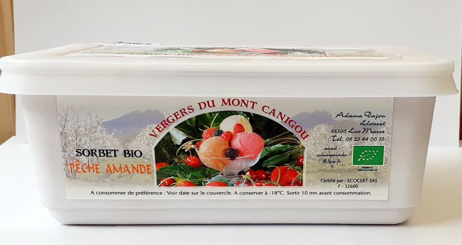 SORBET PECHE-AMANDE BIO 1L