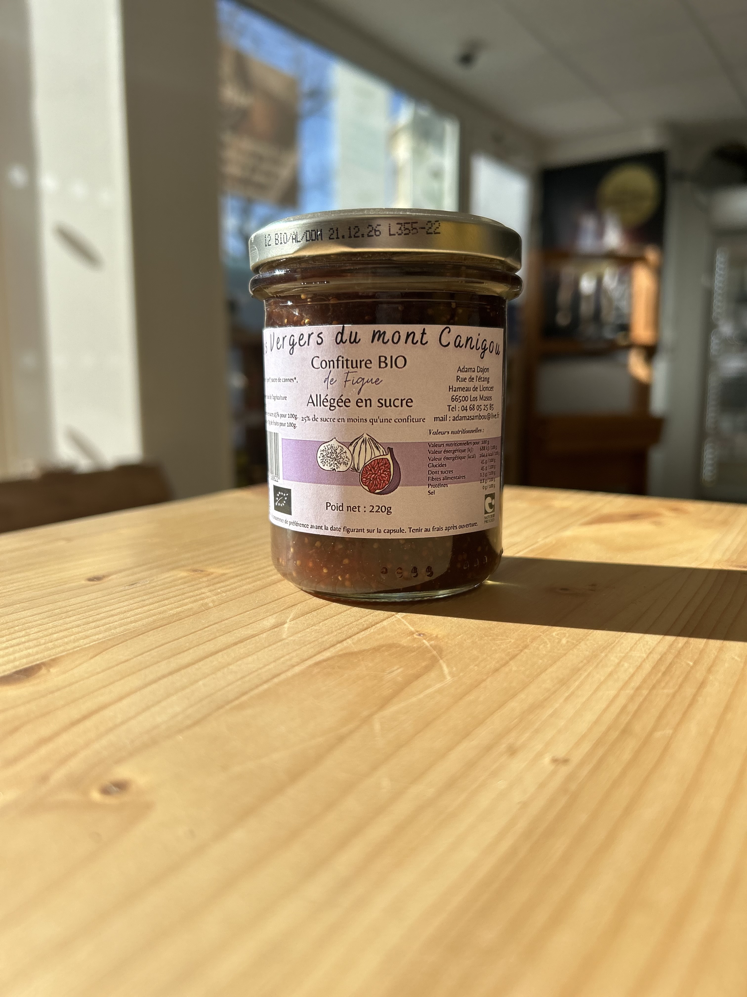 CONFITURE BIO DE FIGUE ALLEGEE EN SUCRE 220 G