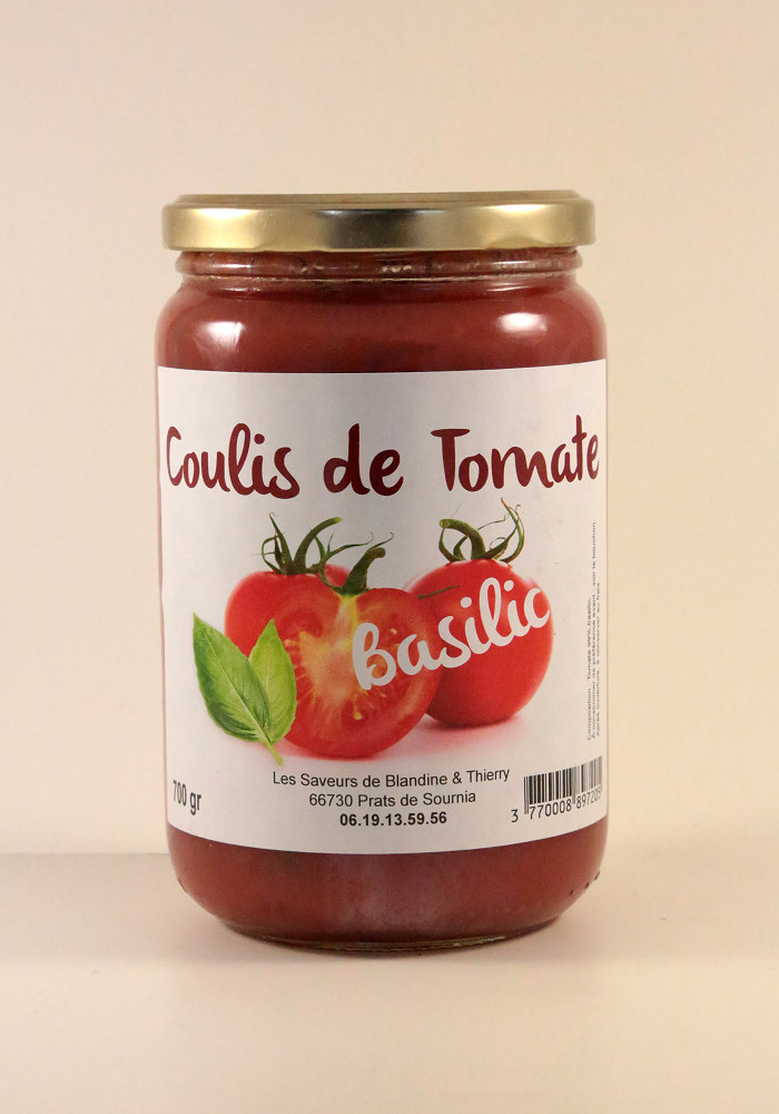 Coulis de tomate, basilic 700 grs