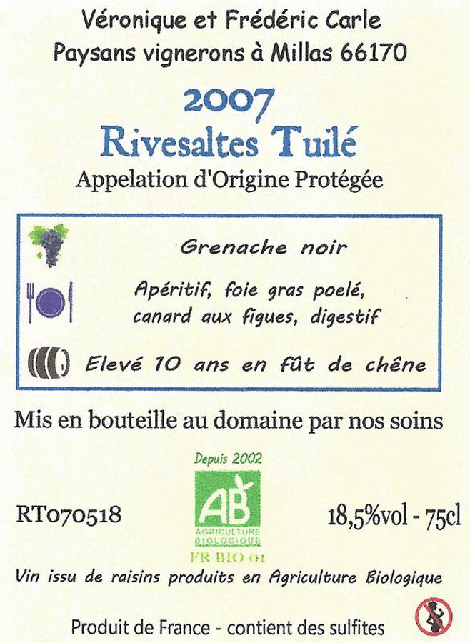 RIVESALTES TUILE 10 ANS