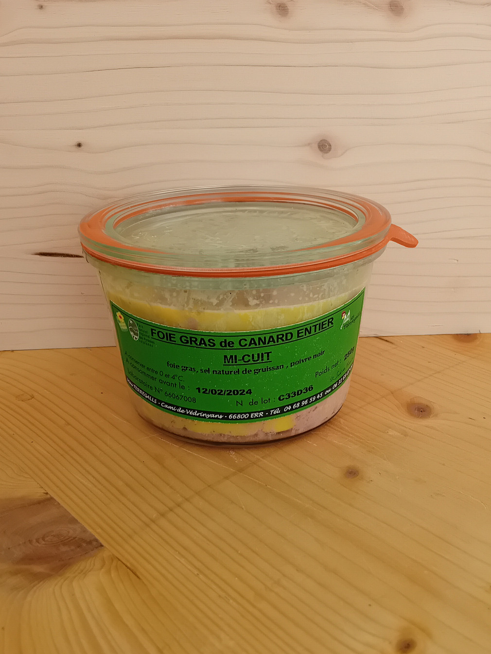 FOIE GRAS CANARD ENT 250G MI-CUIT