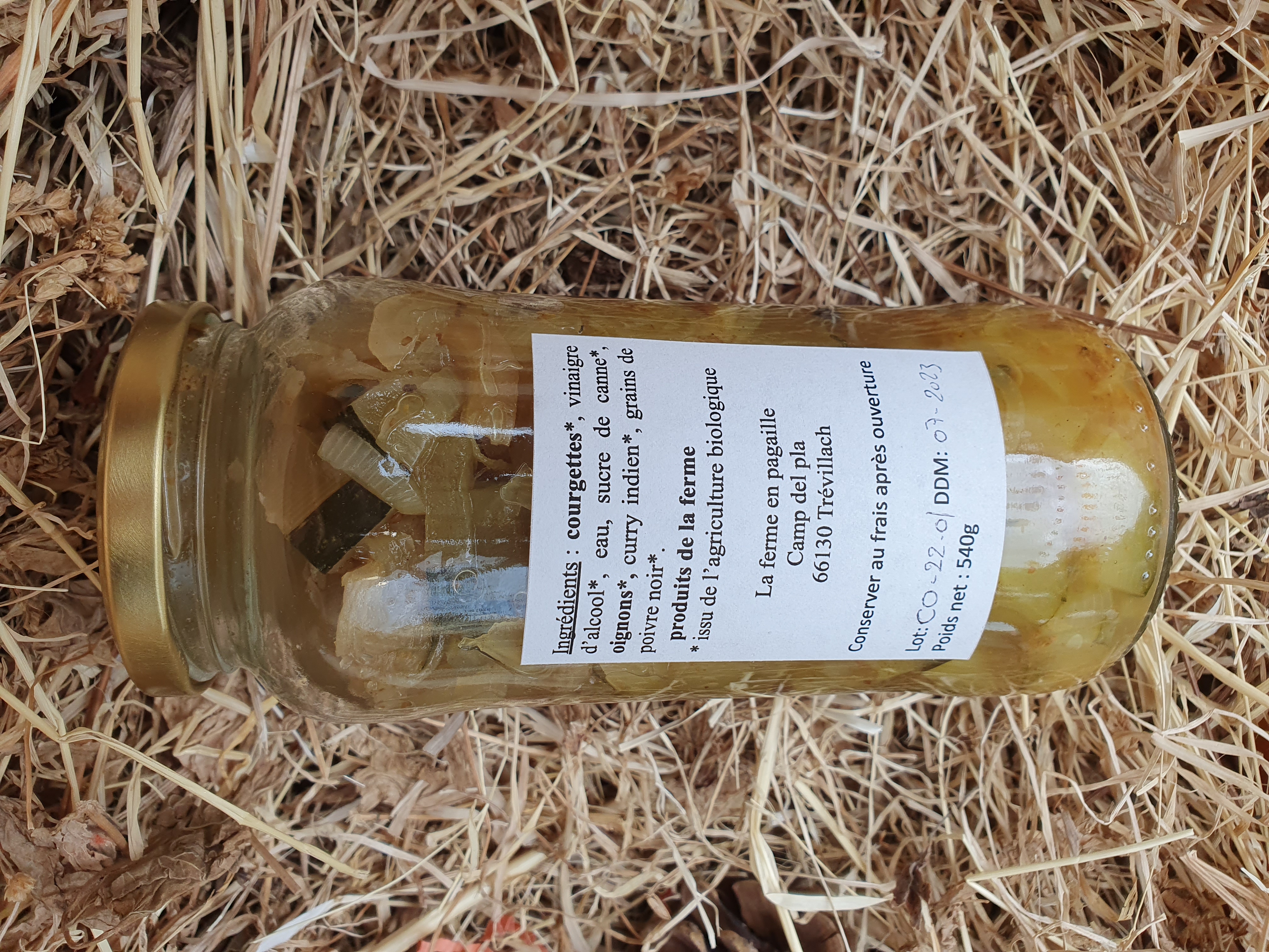 COURGETTE BIO AIGRE DOUX AU CURRY LA FERME EN PAGAILLE